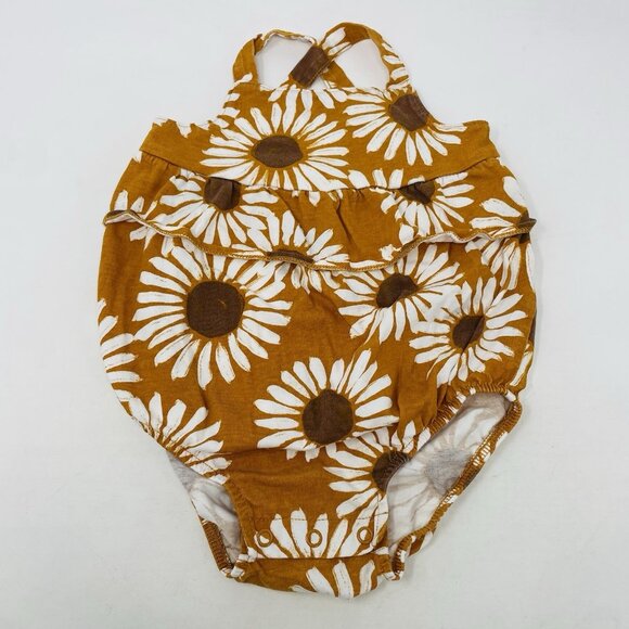 Carters Baby Girls Size 12 Months 3 Piece Sunflower Floral Solid Romper Set 1848 - Picture 7 of 8